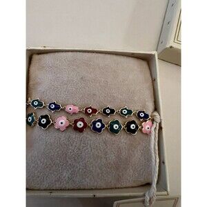 Arm Candy By Eye Candy 18K Yellow Gold Plated Brass Enamel Luxe Bracelets~NIB!